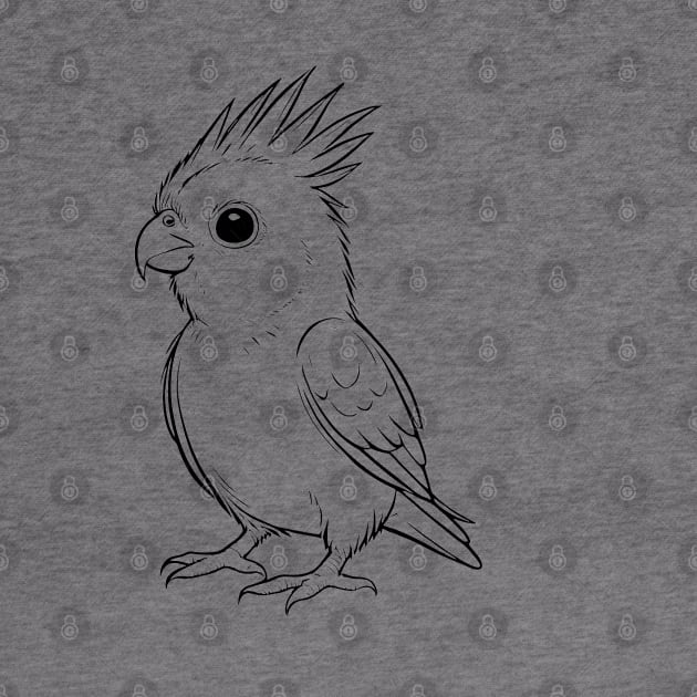 Cute Baby Cockatiel Animal Outline by Zenflow